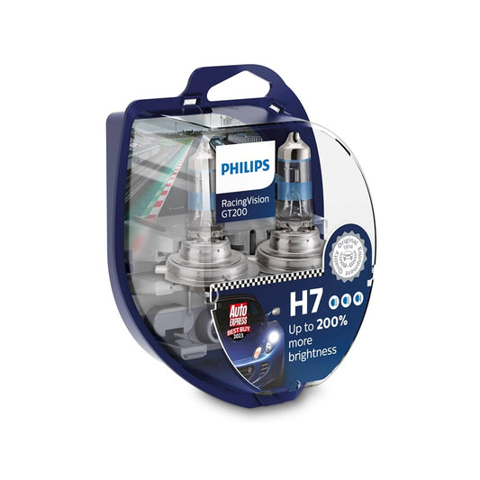 Philips Racing Vision GT200 H7 Headlight Bulbs Pack Of Two With Up To 200% More Brightness