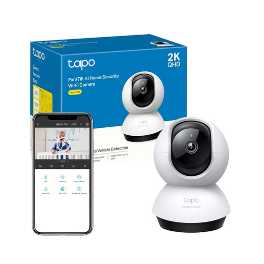 Tapo C220 2K QHD Indoor Pan/Tilt Security Wi-Fi Camera - AI Detection, 360° Visual Coverage, Night Vision, Customizable Privacy Mode, Cloud & Local Storage, Compatible with Alexa & Google Home