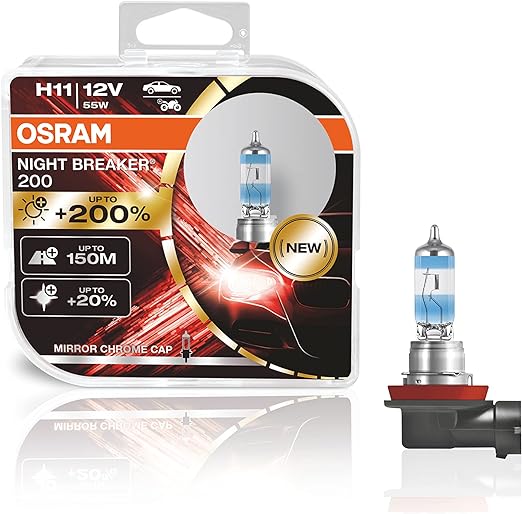 OSRAM NIGHT BREAKER 200 H7 Halogen Car Headlight Bulbs Enhance Brightness by 200%