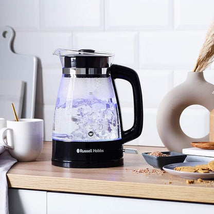 1.7L Cordless Electric Glass Kettle with Blue Illumination