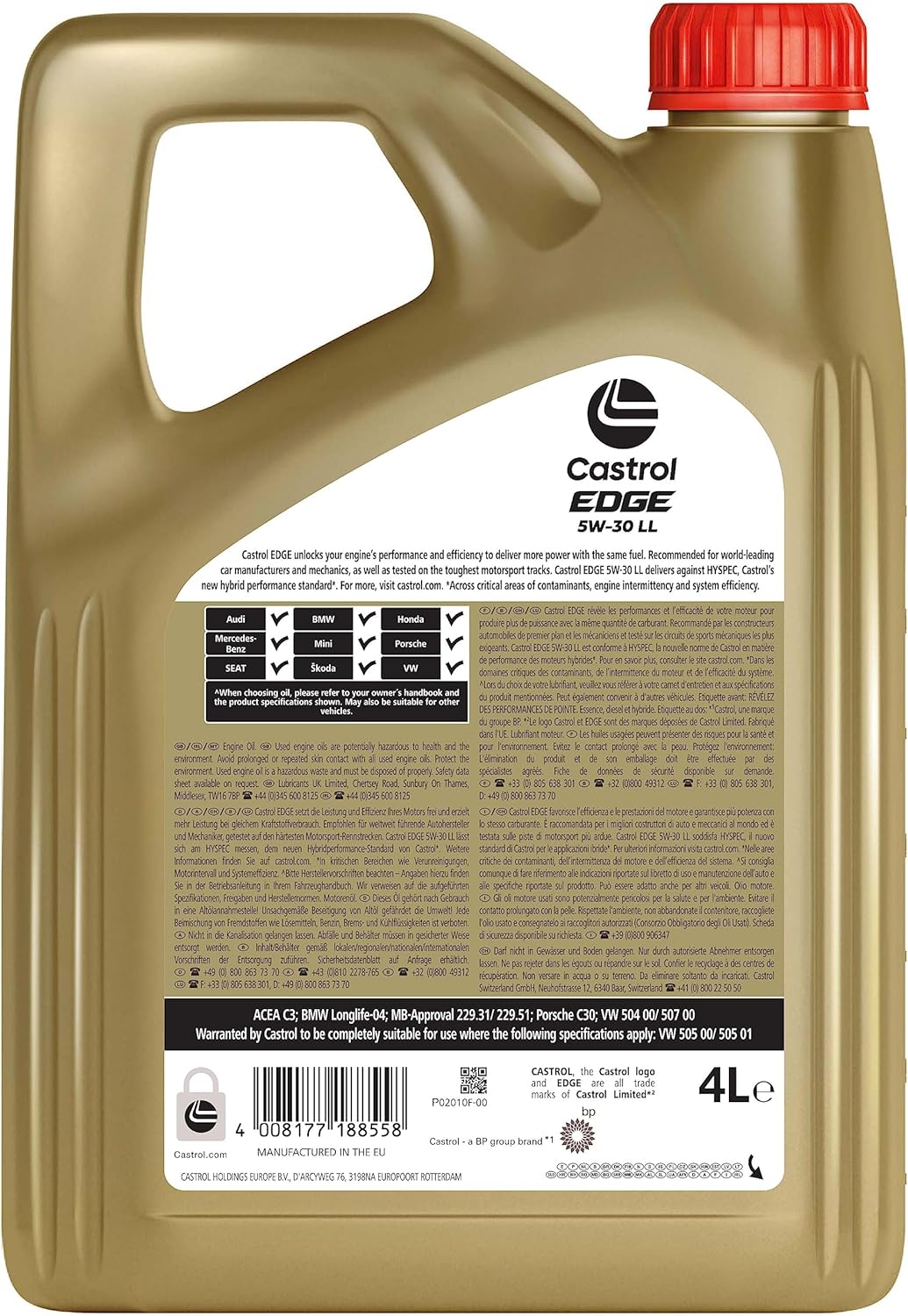 Castrol EDGE 5W-30 LL Car Engine Oil 4L